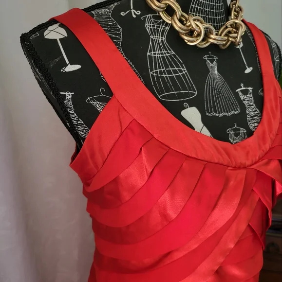 Harry Who Pleated Red Cocktail Dress - Picture 4 of 7